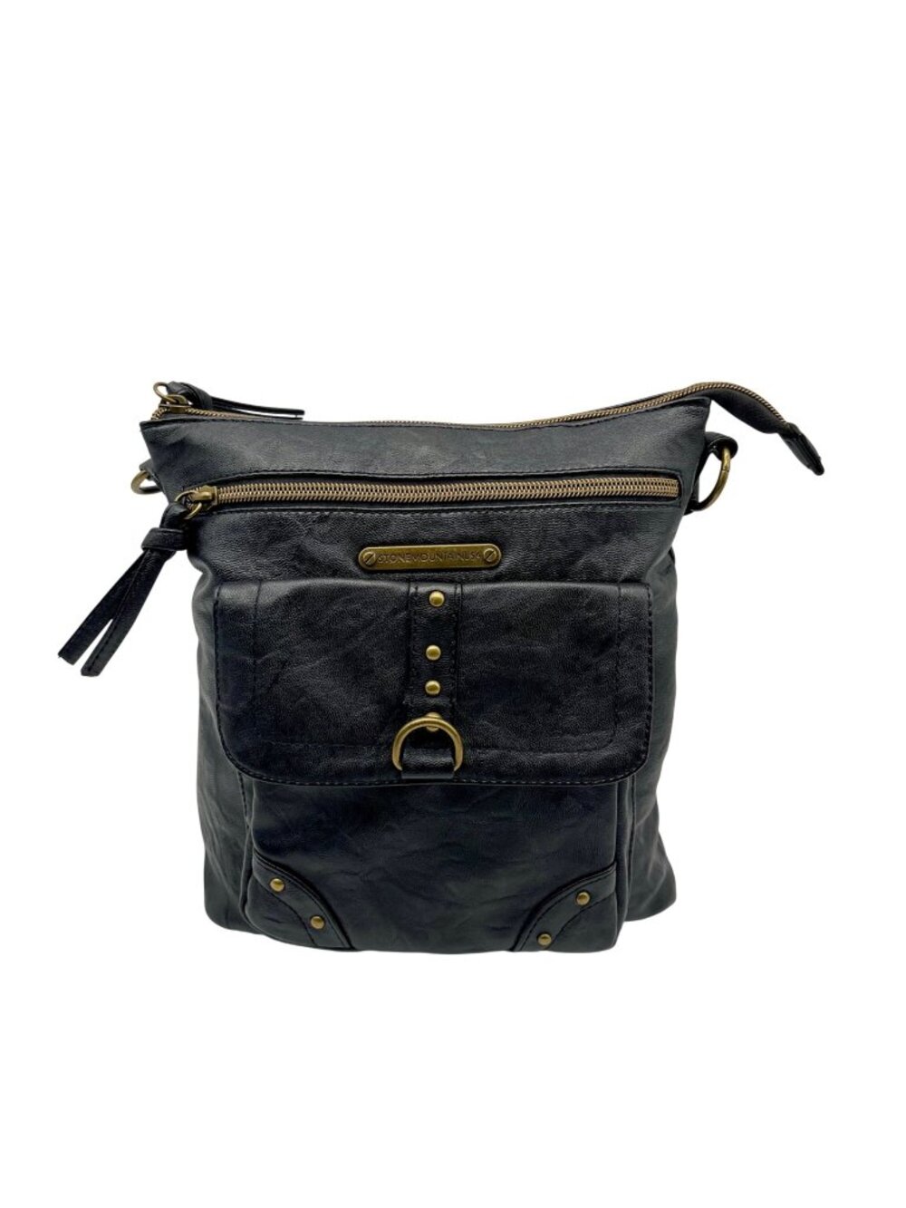 Stone & CO. Black Faux Leather Crossbody Bag